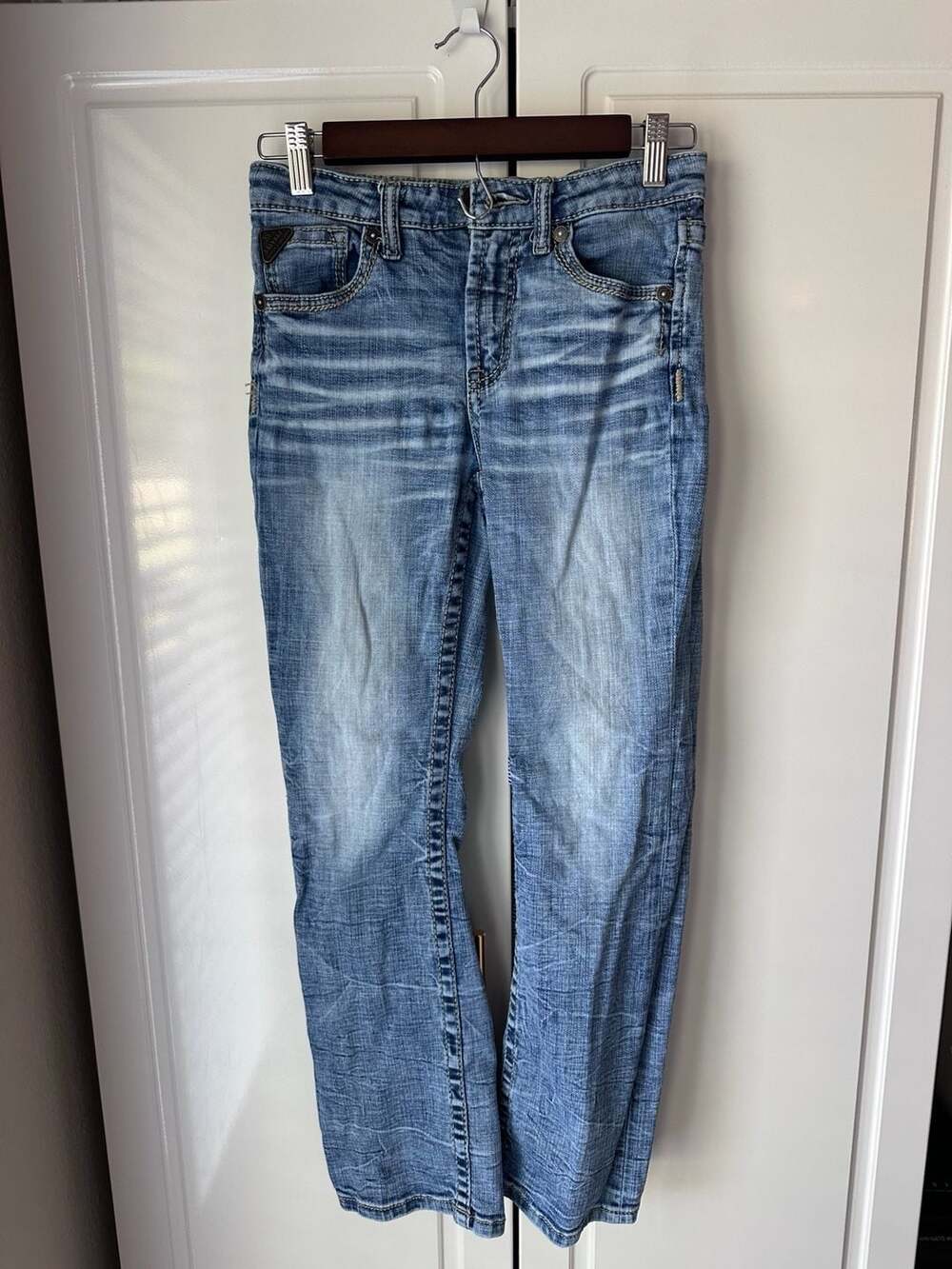 Youth Salvage Mayhem Straight Jeans Blue Distressed Denim